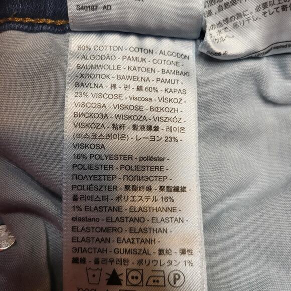 Levis 721 High Rise Skinny Jeans Womens 32 Blue Denim Stretch Slim Fit 32x30 - Picture 4 of 11